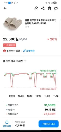 밸롭 여성용 칼로링 다이어트 지압슬리퍼 BA07012159 20,500원