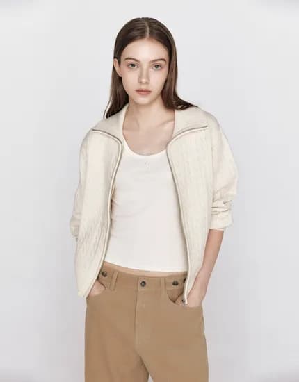 지오다노 도톰 집업 가디건