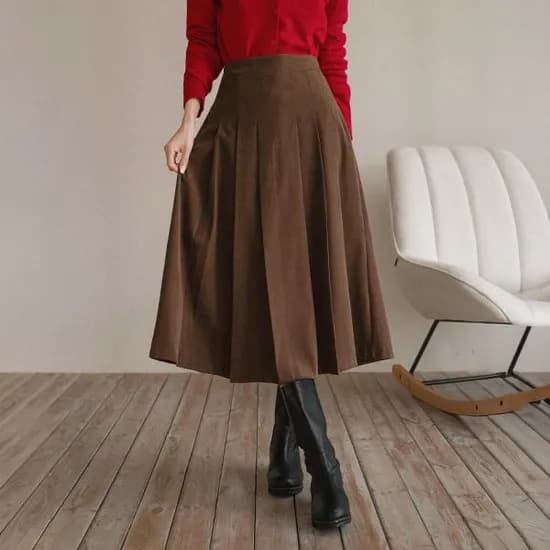 에이 플리츠 스커트