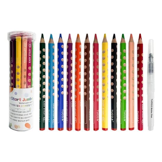 투코비 이지스타트 점보 교정 수채 색연필 12색 (물붓펜 포함)