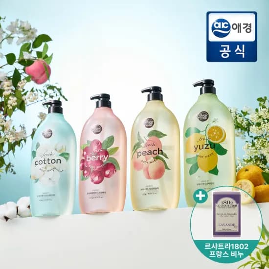 샤워메이트 프레시 바디워시 1.2kg 3개