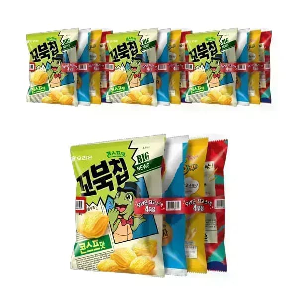 오리온 꼬북칩 포카칩 오감자 썬 각 4봉 총 16봉