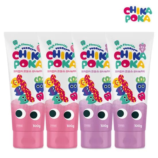 치카포카 고불소 유아 치약 100g 4개입