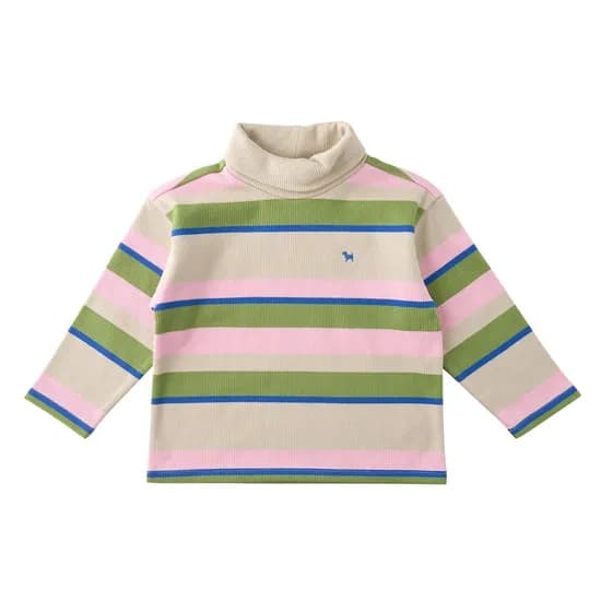 블루독 스트라이프 목폴라티셔츠