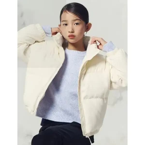 탑텐키즈 플러스웜 벨벳 숏패딩