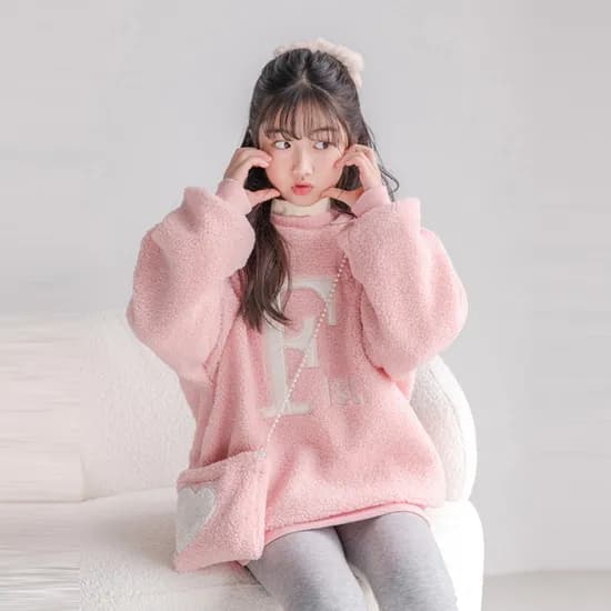 버블트리 양털 뽀글이 맨투맨