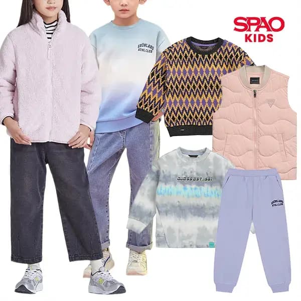 스파오 키즈 맨투맨 팬츠 패딩 니트 아우터 6930원