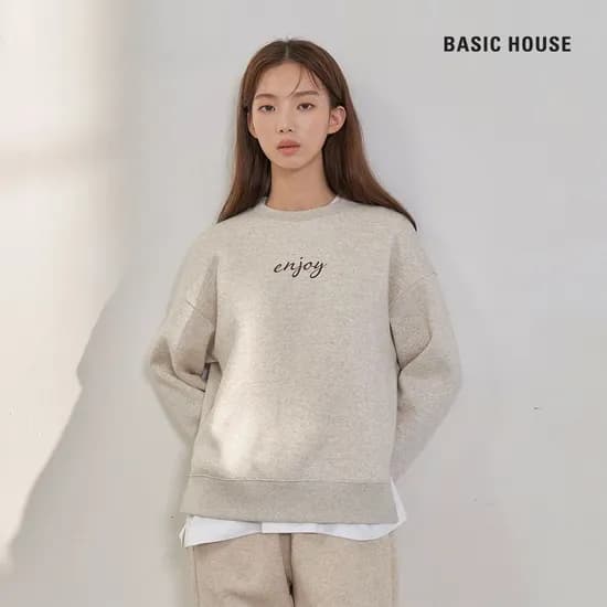 베이직하우스 여성용 그래픽 기모맨투맨