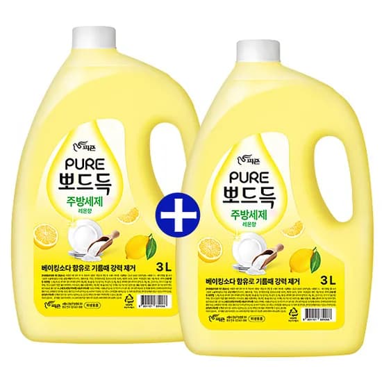 피죤 퓨어 뽀드득 주방세제 레몬향 3L + 3L