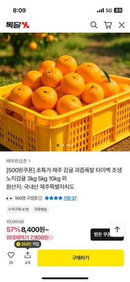제주 조생 노지감귤 10kg 대과