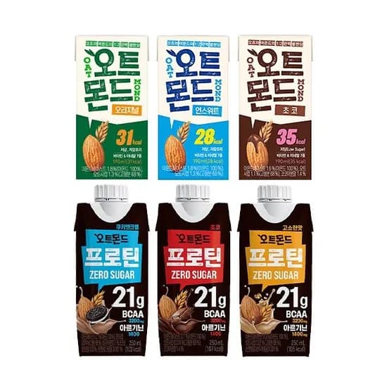 오트몬드 프로틴 190ml 24팩 3종, 250ml 18팩 3종