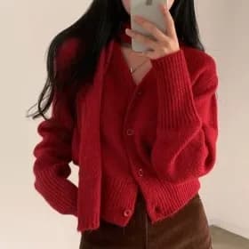 유클가 머플러 벨트 가디건