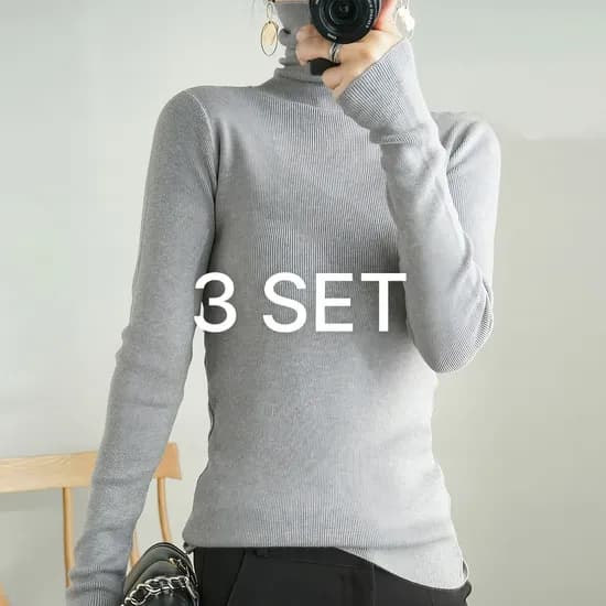 골지 터틀넥니트 3종 세트