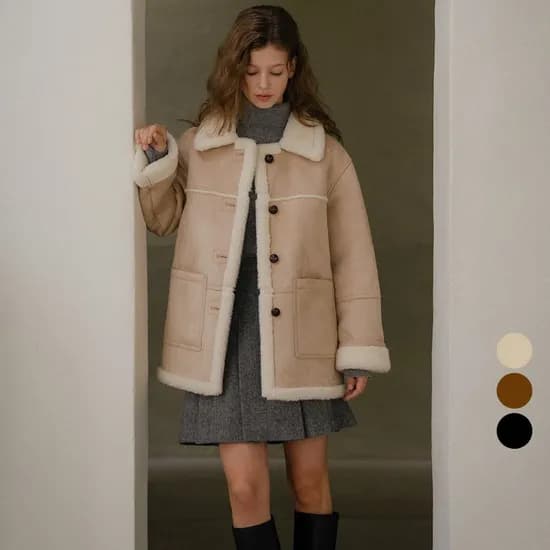 틸아이다이 스웨이드 무스탕 코트