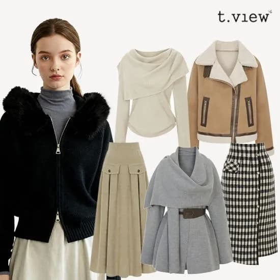 티뷰 플랩 포켓 셔링 코듀로이 스커트