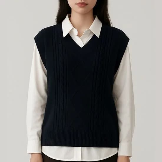 세컨스킨 v넥 케이블 베스트