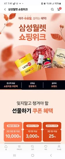 삼성월렛 쇼핑위크 990원딜 10시 오픈