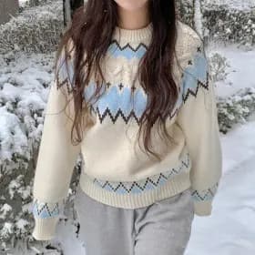 눈꽂니트 1+1 스노우패턴 유클