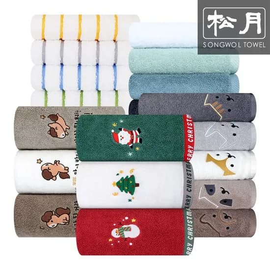 송월타올 요가고양이 세면타월 150g 8매