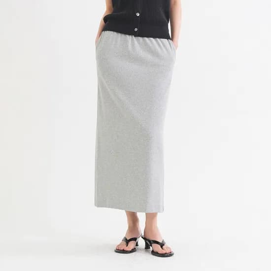 셔링 밴딩 골지 롱 스커트