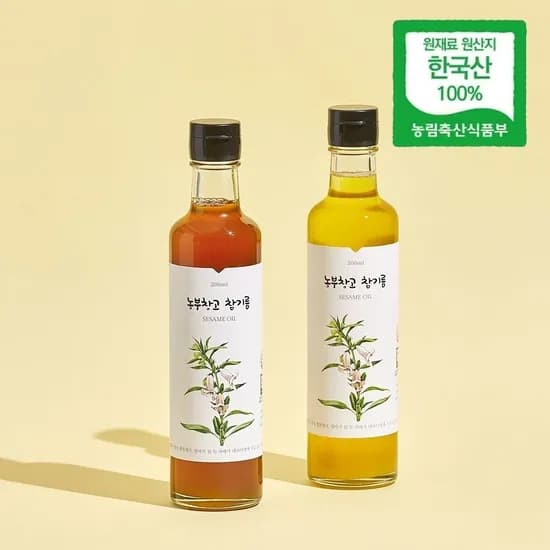 국산 100% 저온압착 진한 참기름 180ml