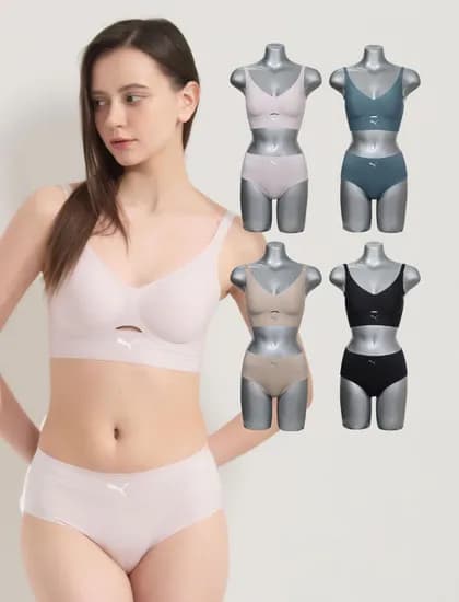 푸마바디웨어 여성 프리컷 윈디홀 제로퓨즈 브라팬티 8종세트