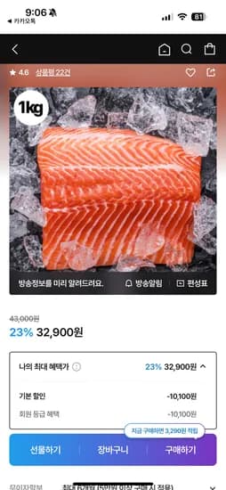 노르웨이 딥스킨 생연어 1kg