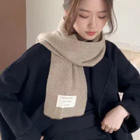 헤링본 울 블렌드 머플러