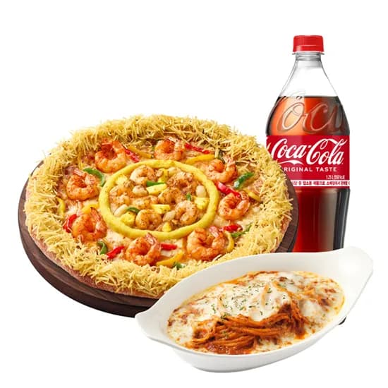 피자헛 더블 쉬림프 크런치 L 리치치즈파스타 콜라 1.25L