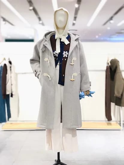 후드 더플 롱코트