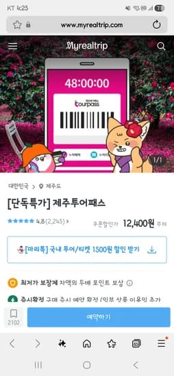 제주투어패스 12,400원~