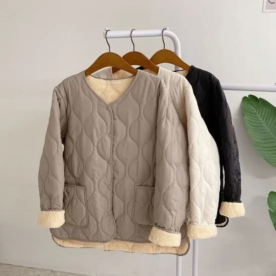 데어인 양털안감 포켓 퀼팅 패딩 점퍼