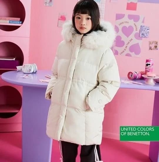 베네통키즈 프리미엄 니트매치구스다운