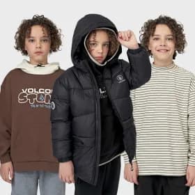 볼컴키즈 컬러블럭 기모 맨투맨