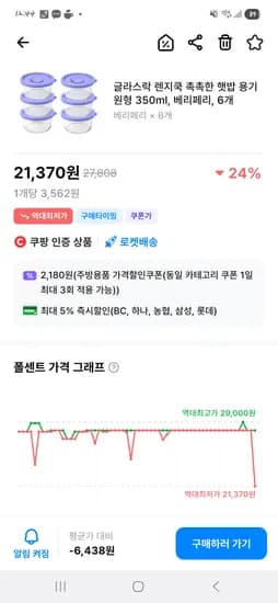 글라스락 렌지쿡 냉동밥용기 21,370원