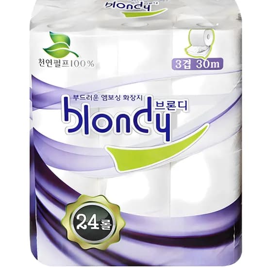 브론디 천연 데코 화장지 3겹 30m 24롤 1팩