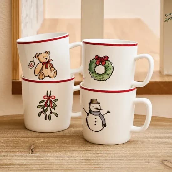 모던하우스 해피홀리데이 머그 4개 세트