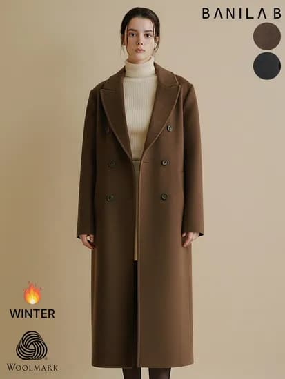 오버핏 울 더블 롱코트