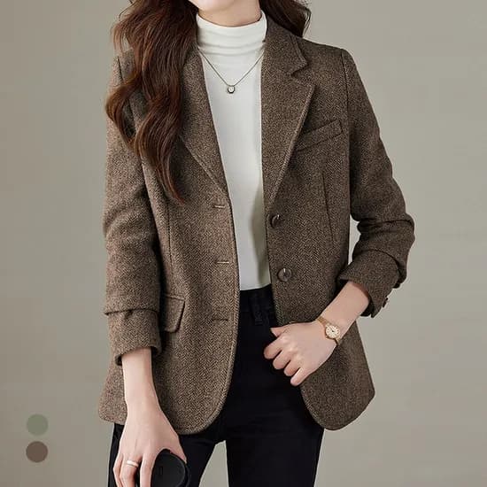 클라셰 헤링본 테일러드 시티 자켓