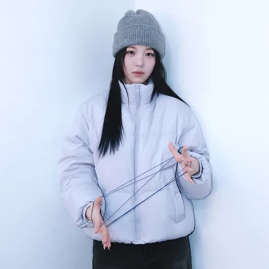 행텐 여성 숏 퀼팅 덕 다운 라벤더