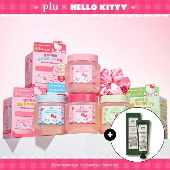 플루 헬로키티 퍼퓸드 슈가&씨솔트 바디스크럽 510g/600g 키티스크런치