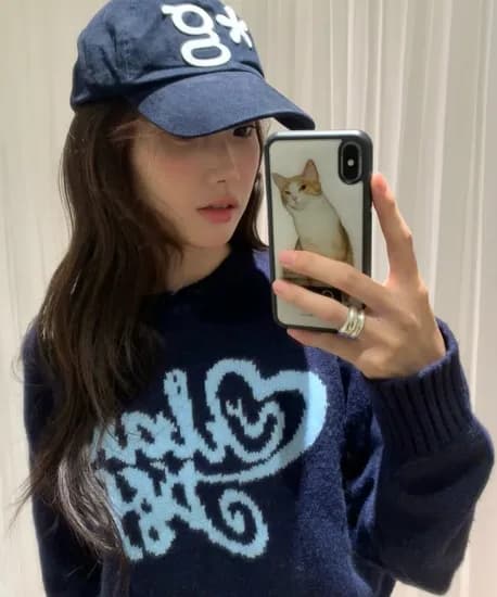 러블리 브러쉬드 크롭 니트