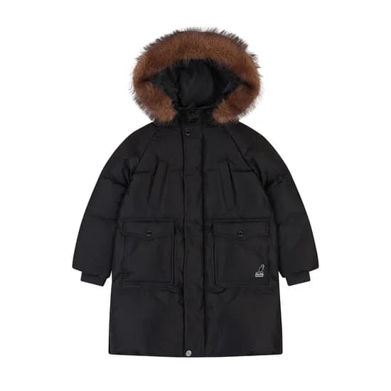 포켓 포인트 퍼 롱 다운점퍼 RD 0212 블랙