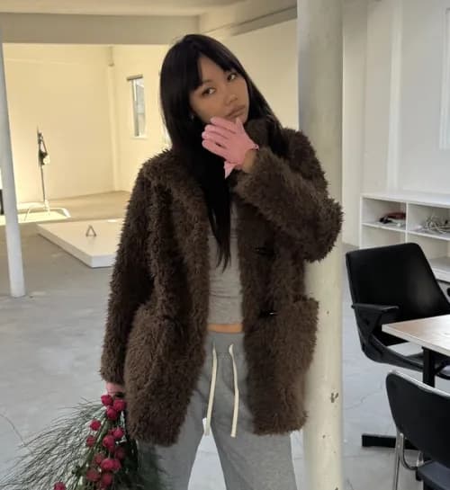 미쏘 페이크퍼 토글 하프코트