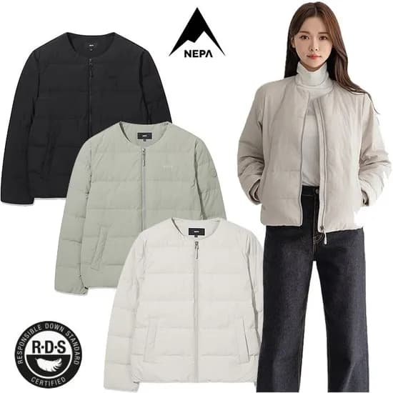 네파 타슬란 넥리스 경량다운 자켓