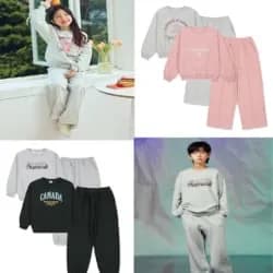 탑텐키즈 플리스 그래픽 맨투맨 상하셋업