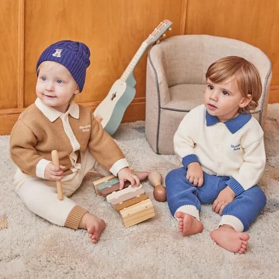 블루독 베이비 겨울 니트 상하복