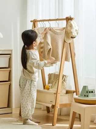 한샘 키즈 원목 행거 수납형