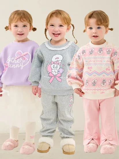 겨울 여아 뽀용뽀용 티셔츠/팬츠 14종 택1