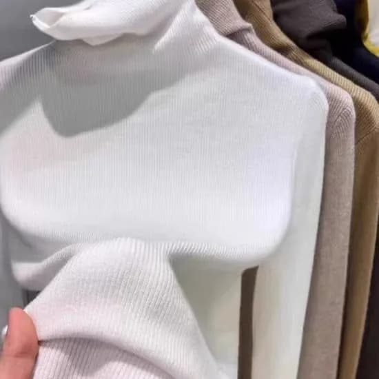 하이넥 골지 슬림핏 니트 이너티 1+1